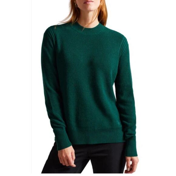 Ted Baker Sweaters - Ted Baker Womens 2 (US 6) Rashell Sweater Green Cozy Wool Cashmere Crewneck
